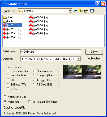 open stereo image